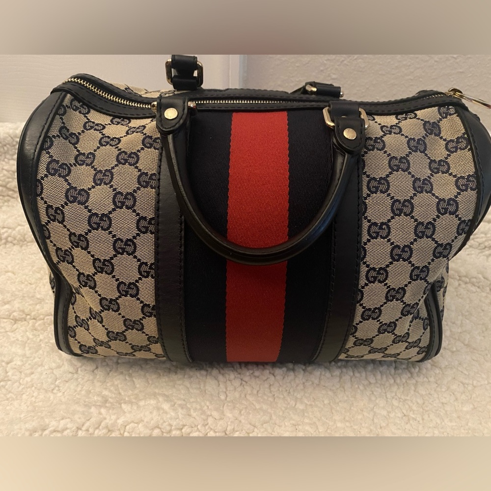 Authentic blue Boston Gucci bag